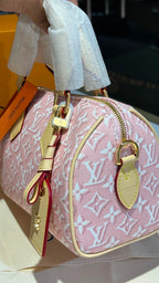 Monogram Top-Handle Pink Canvas Mini Duffle Bag