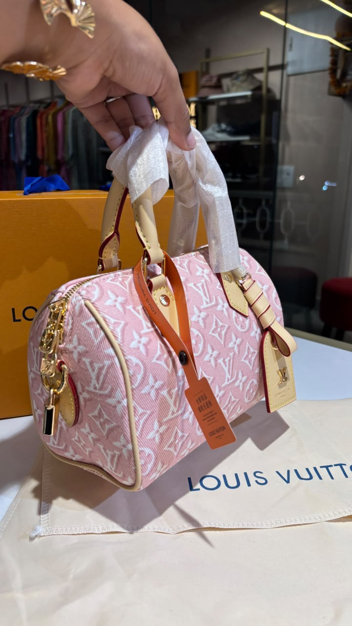 Monogram Top-Handle Pink Canvas Mini Duffle Bag