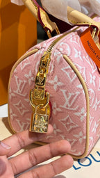 Monogram Top-Handle Pink Canvas Mini Duffle Bag