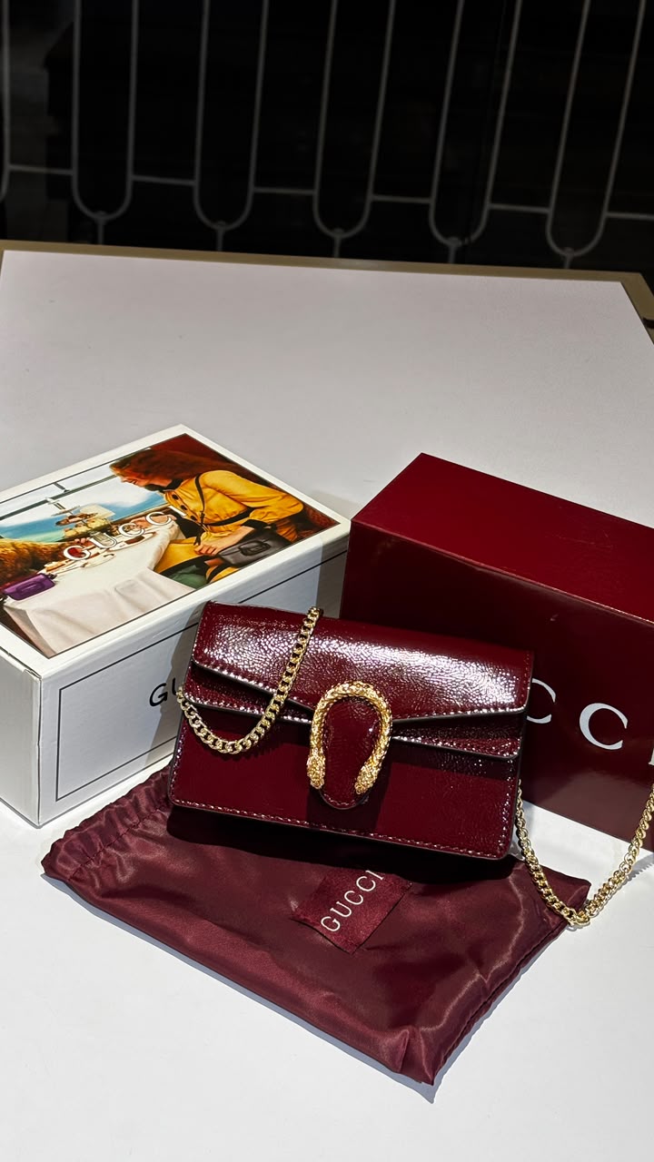 Deep Wine Glossy sling bag
