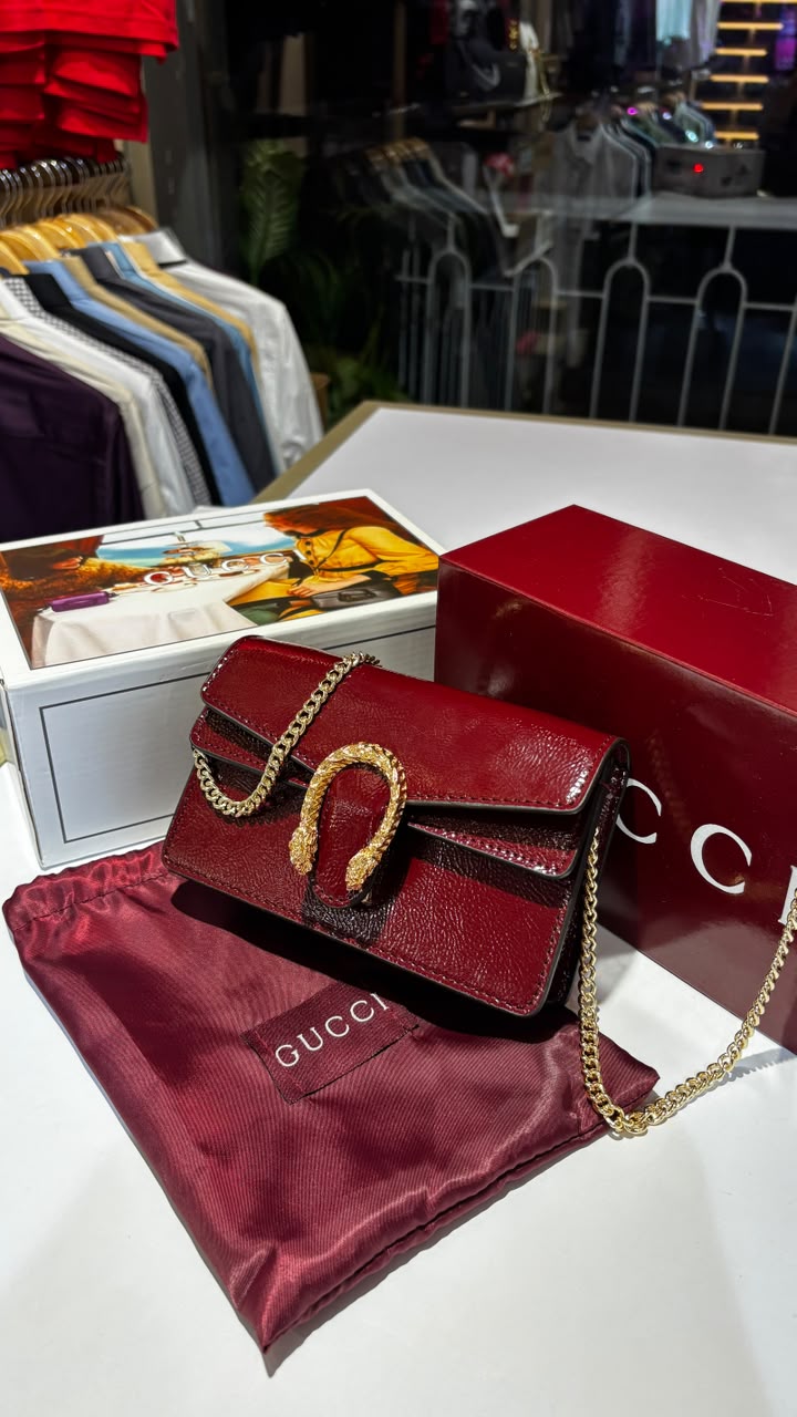 Deep Wine Glossy sling bag
