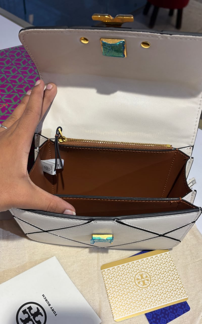 Quilted Geometric Top-Handle Bag