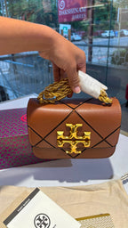 Quilted Geometric Top-Handle Bag