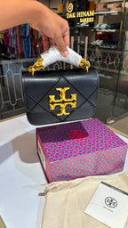 Quilted Geometric Top-Handle Bag