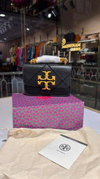 Quilted Geometric Top-Handle Bag