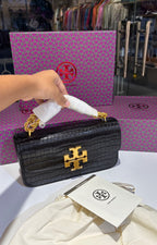 Structured Croc-Pattern Shoulder Bag