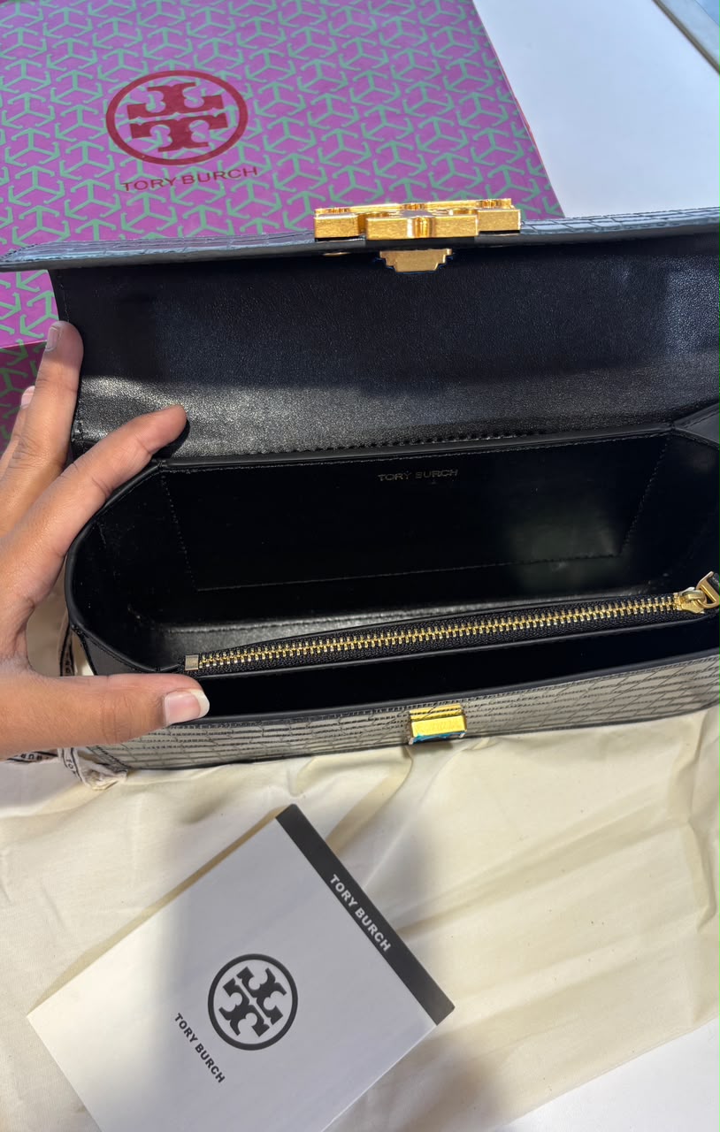 Structured Croc-Pattern Shoulder Bag