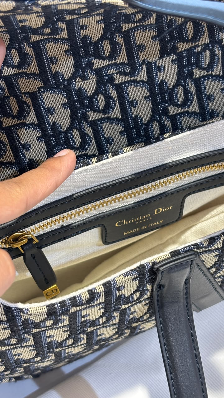 Embroidered Canvas Saddle Handbag