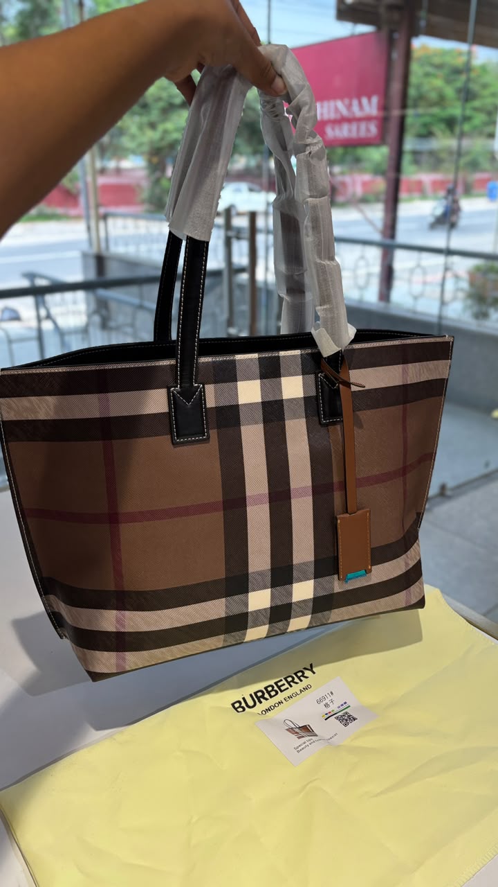 Classic Plaid Structured Tote