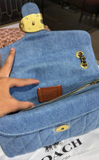 Denim shoulder and crossbody bag
