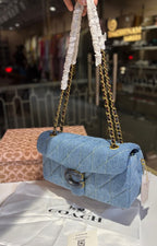 Denim shoulder and crossbody bag