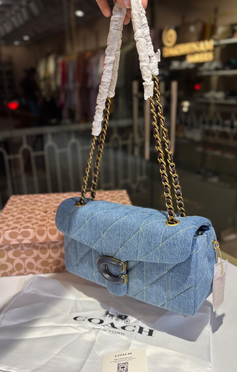 Denim shoulder and crossbody bag