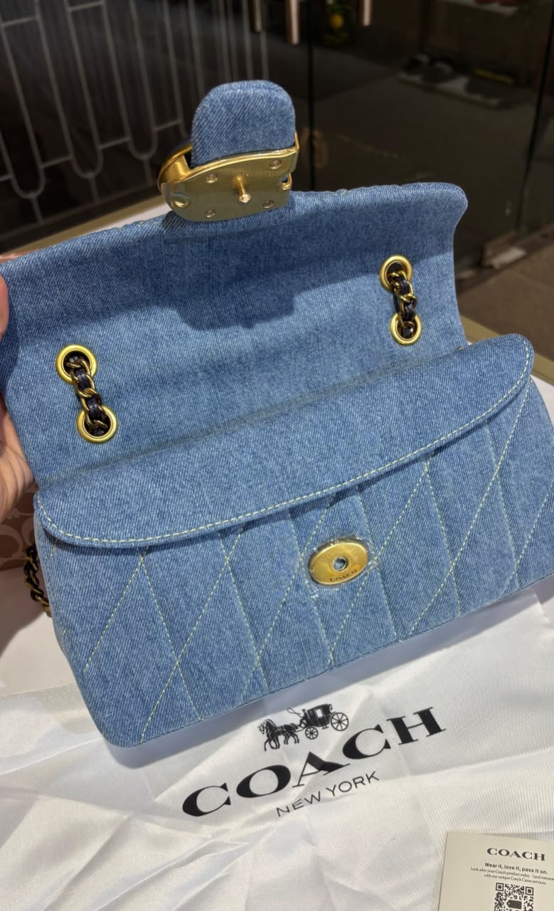Denim shoulder and crossbody bag