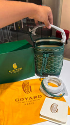 Emerald Monogram bucket bag with sling