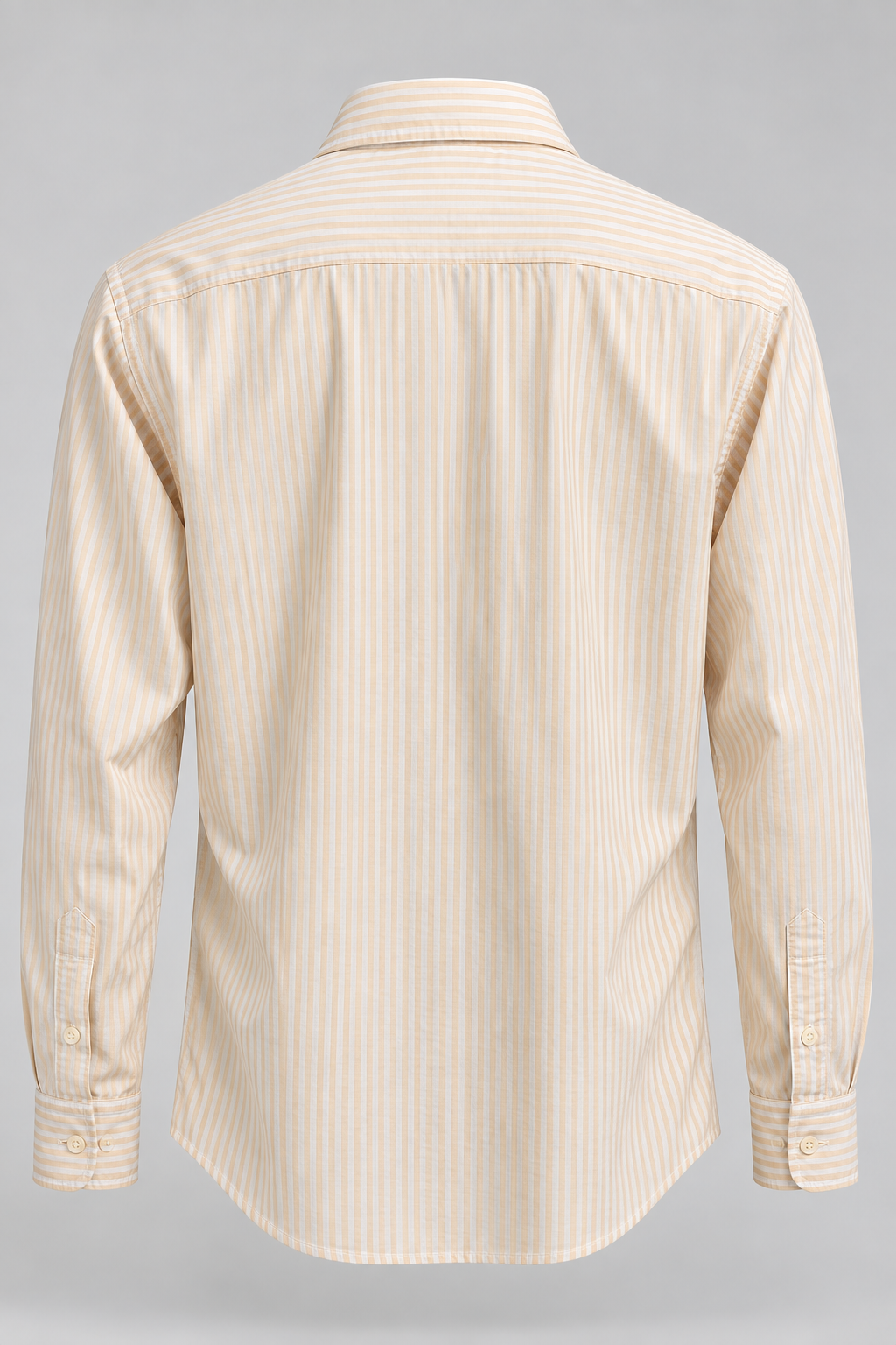 Soft Orange & White Striped Long-Sleeve Shirt