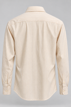 Soft Orange & White Striped Long-Sleeve Shirt