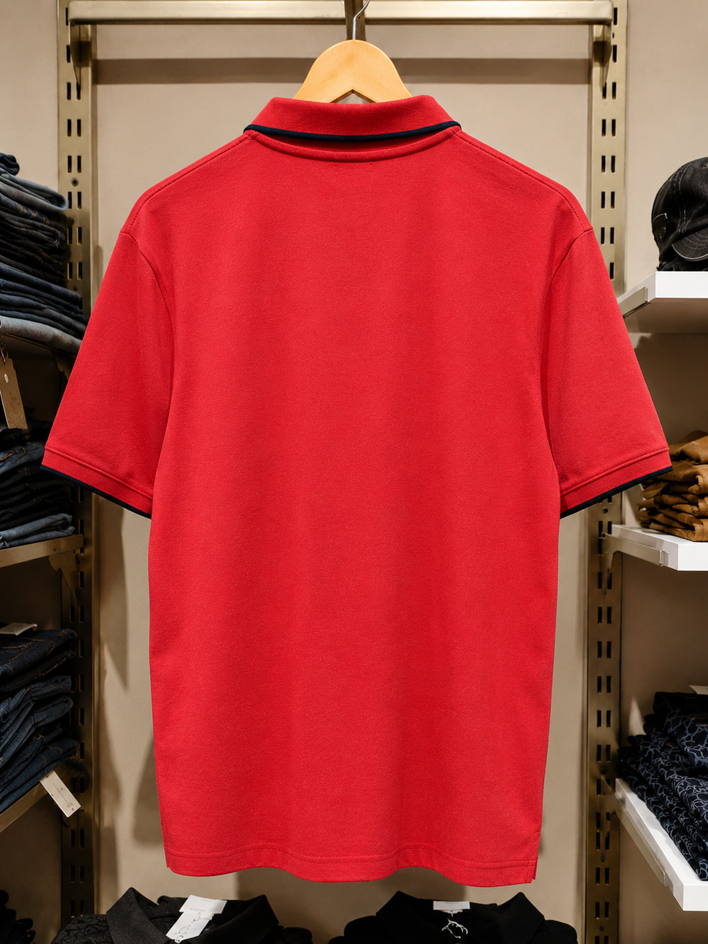 Rad Polo T-shirt With Navy Trim Collar