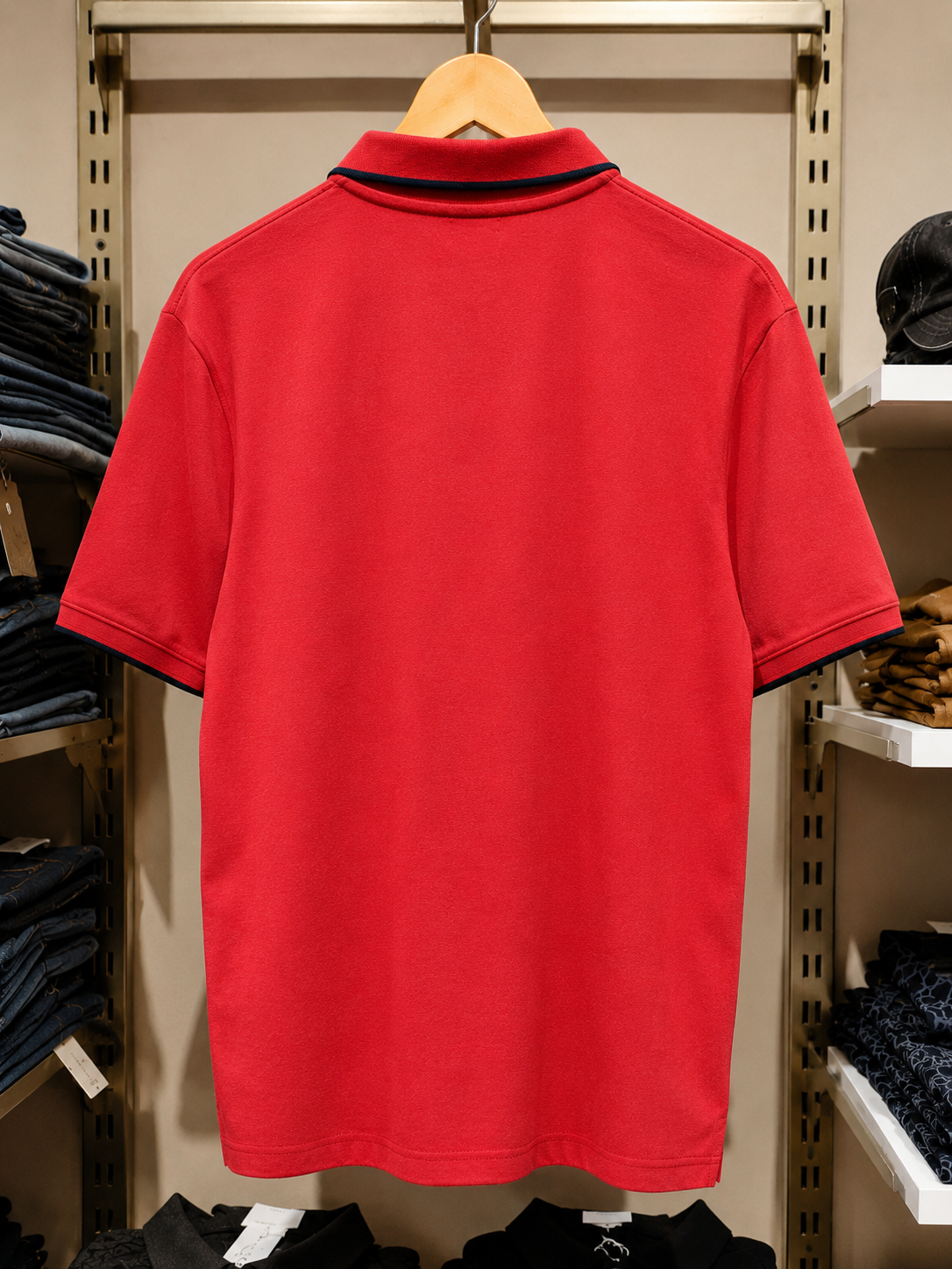 Rad Polo T-shirt With Navy Trim Collar
