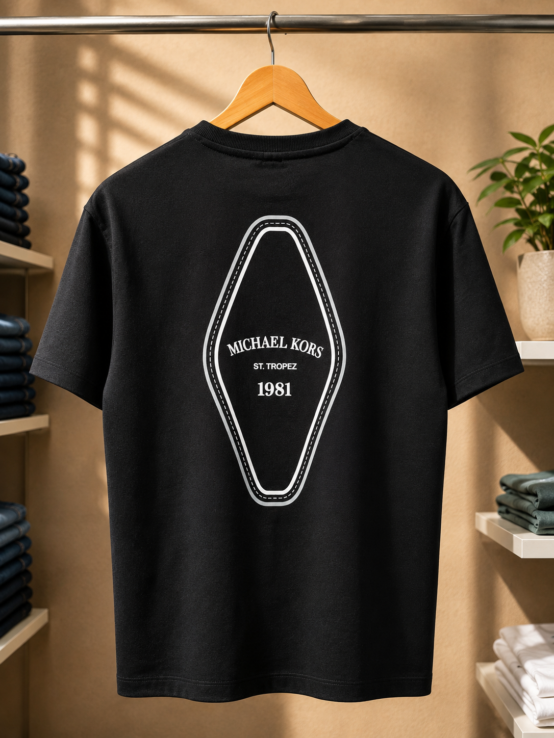 Midnight Black Essential Round-Neck T-Shirt