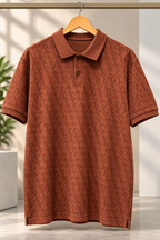 Brown Monogram Jacquard Polo T-Shirt