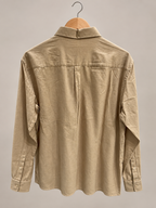 Beige Textured Button-Down Casual Shirt