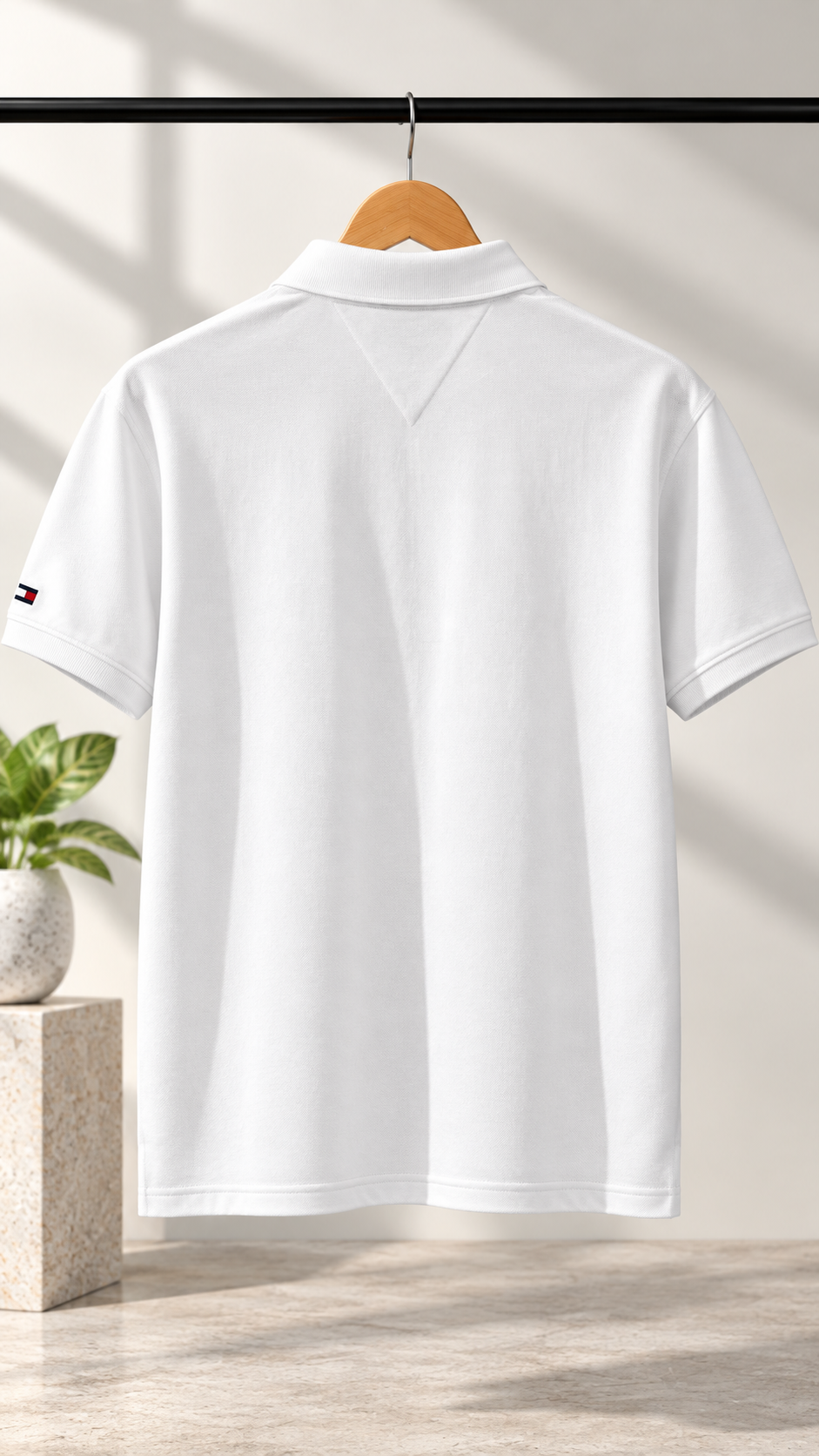 Premium White Textured Polo Shirt with Classic Collar