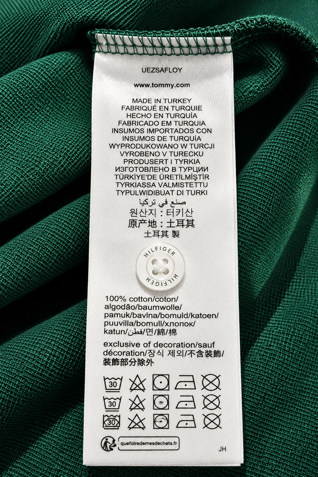 Classic Green Pique Polo Shirt with Contrast Collar and Trim