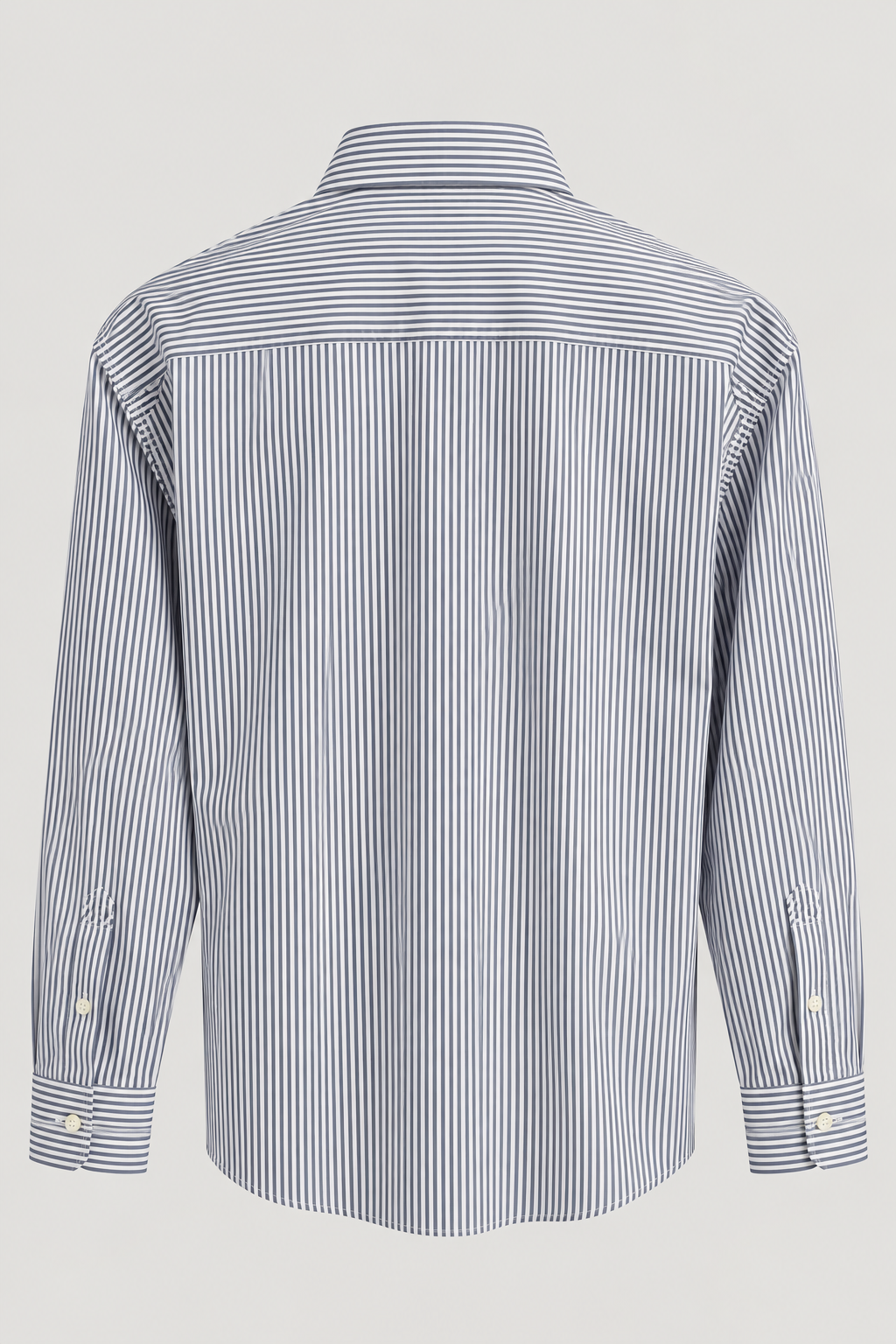 White & Navy Vertical Striped Formal Shirt