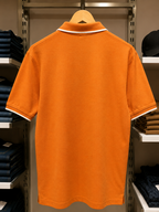 Orange Cotton Polo T-Shirt with Contrast Trim