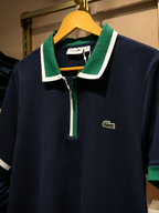 Navy Blue green & White trim polo Tshirt