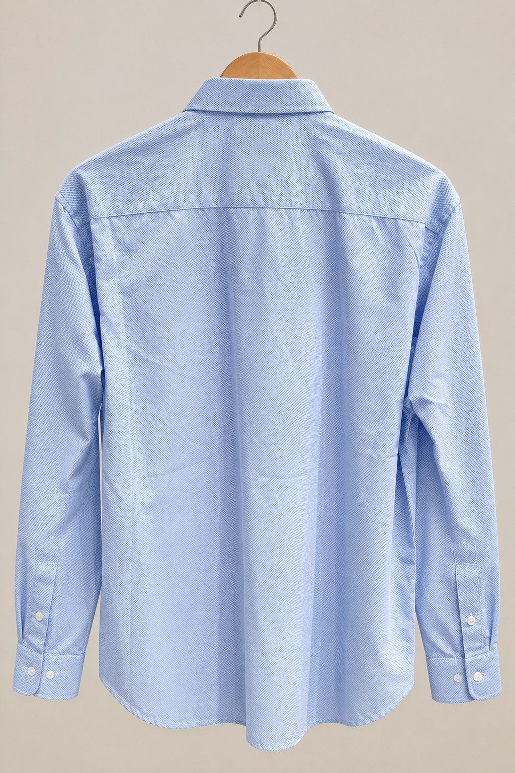 Light Blue Micro-Textured Regular Fit Shirt