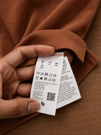 Men’s Rust Brown Polo T-Shirt with Contrast Patterned Collar