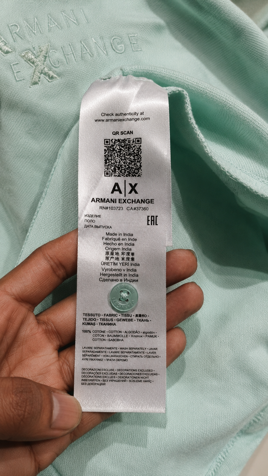 Mint Green Textured Polo T-Shirt