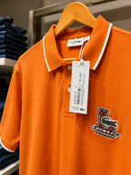 Orange Cotton Polo T-Shirt with Contrast Trim