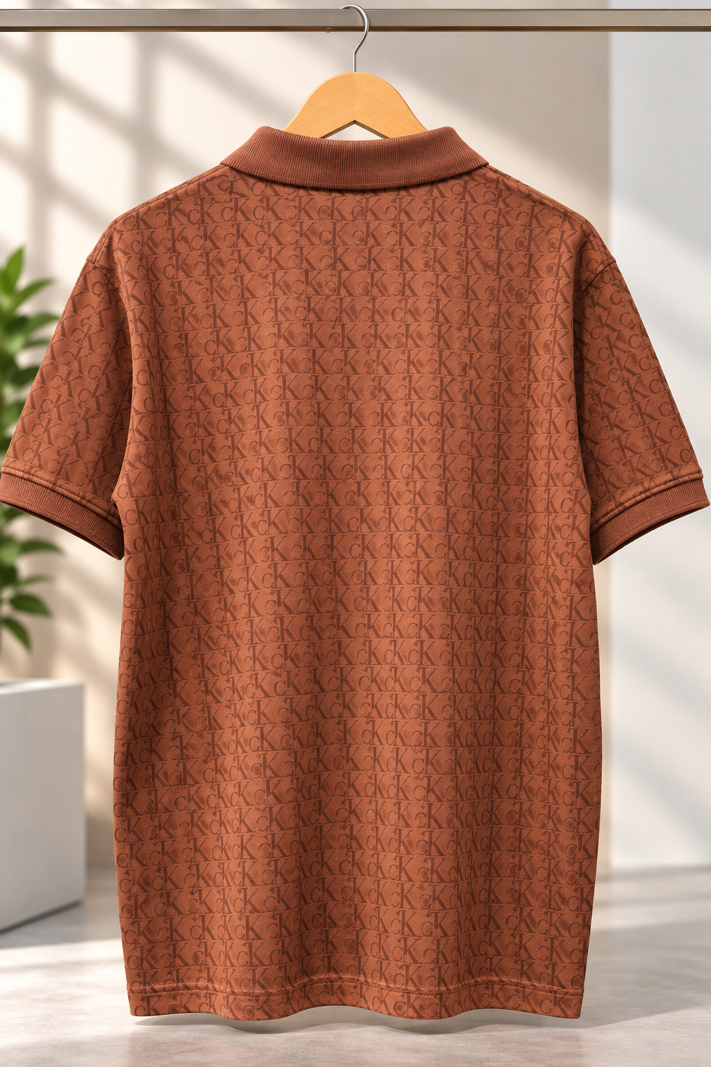 Brown Monogram Jacquard Polo T-Shirt