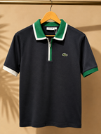 Navy Blue green & White trim polo Tshirt