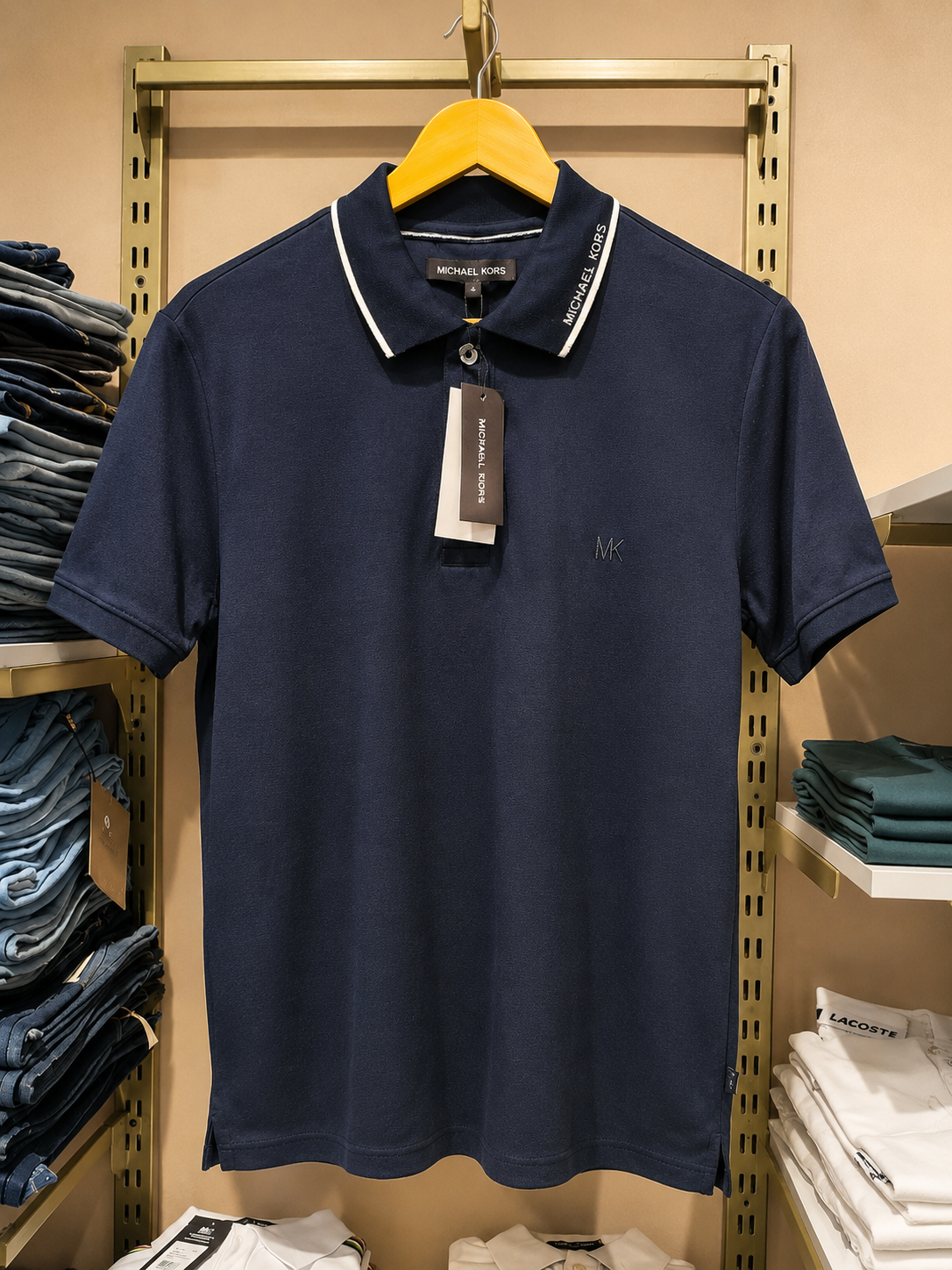 Classic Navy Textured Knit T-Shirt