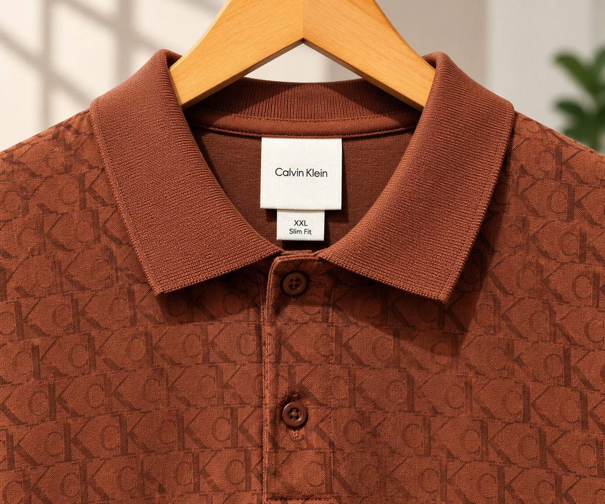Brown Monogram Jacquard Polo T-Shirt