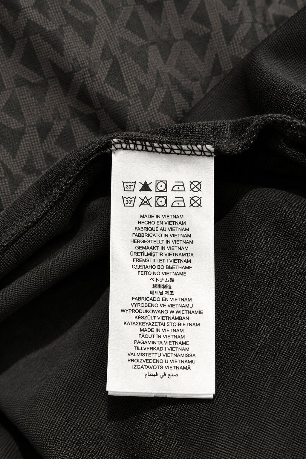 Men’s Charcoal Grey Monogram Pattern Polo T-Shirt