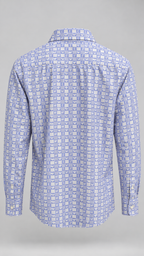 Blue & White Monogram Checkered Shirt