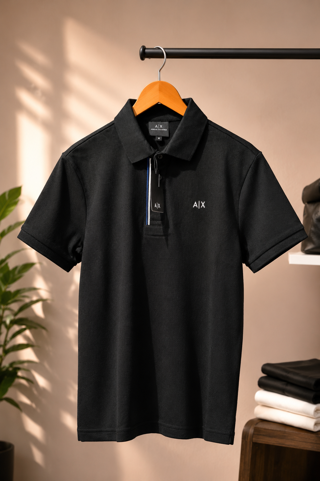 Midnight Textured Polo T-Shirt