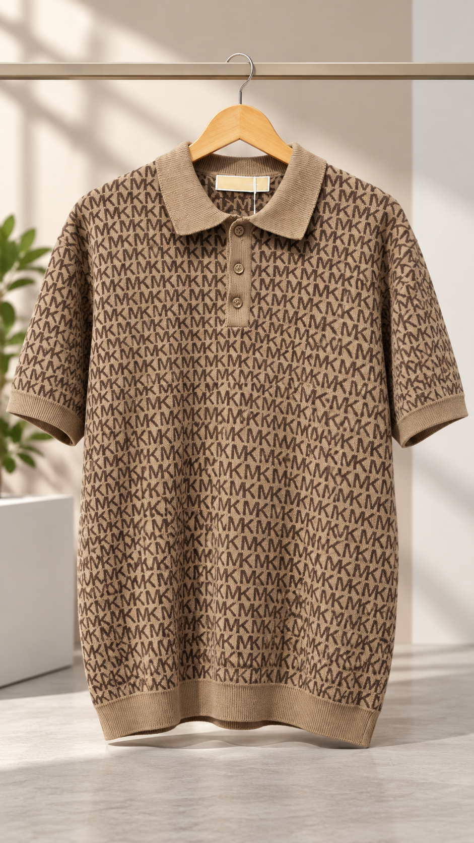 Monogram Jacquard Knit Polo Shirt