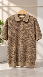 Monogram Jacquard Knit Polo Shirt